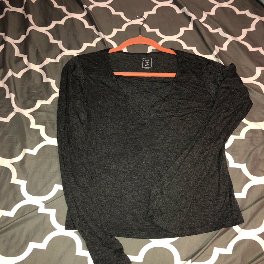 ME to WE long  sleeve cross top